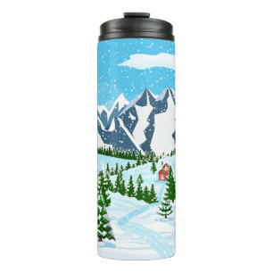 Garrafa Térmica Flor De Bunch Com Backgr De Impressão Digital Colo