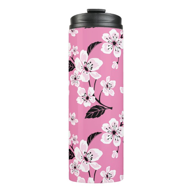 GARRAFA TÉRMICA  FLOR DE CEREJEIRA - SAKURA (ROSA CLARO) (Frente)