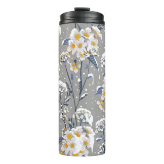Garrafa Térmica Flor de inverno: Padrão Floral Delicado