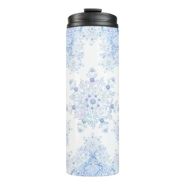 GARRAFA TÉRMICA  FLOR DE NEVE AZUL GELO (Frente)