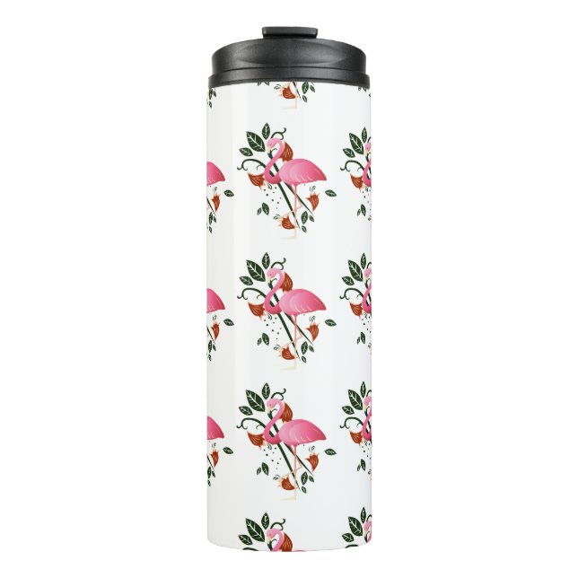 Garrafa Térmica  Flor de Primavera Verão Flâmego Rosa  (Frente)
