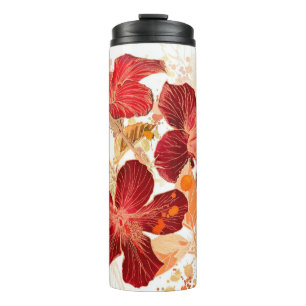 Garrafa Térmica Flor do hibiscus - pintura 2 da aguarela