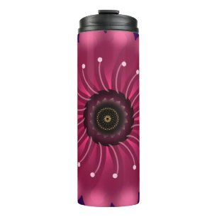 Garrafa Térmica Flor Fantasia Rosa Glowing Floral Neon Abstrato