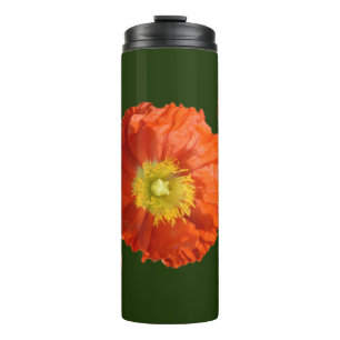 Garrafa Térmica Flor Laranja Brilhante