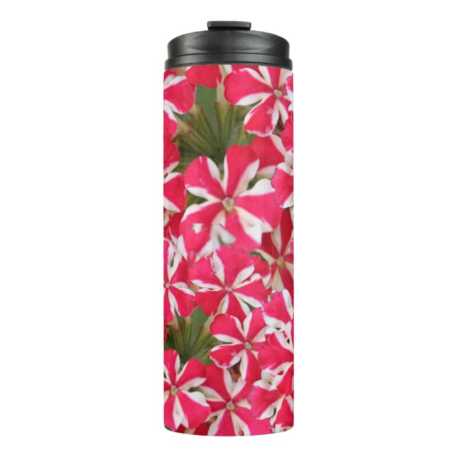 Garrafa Térmica flor rosa de menta branca (Frente)