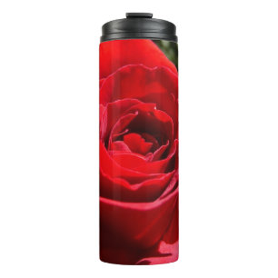 Garrafa Térmica Flor Rosa vermelha brilhante Flor
