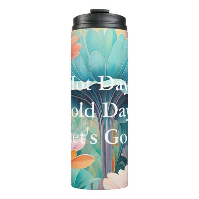 Garrafa Térmica Flora 2 Floral Pastel Tumbler Térmico (Frente)