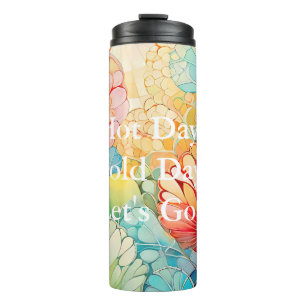 Garrafa Térmica Flora 5 Floral Pastel Tumbler Térmico