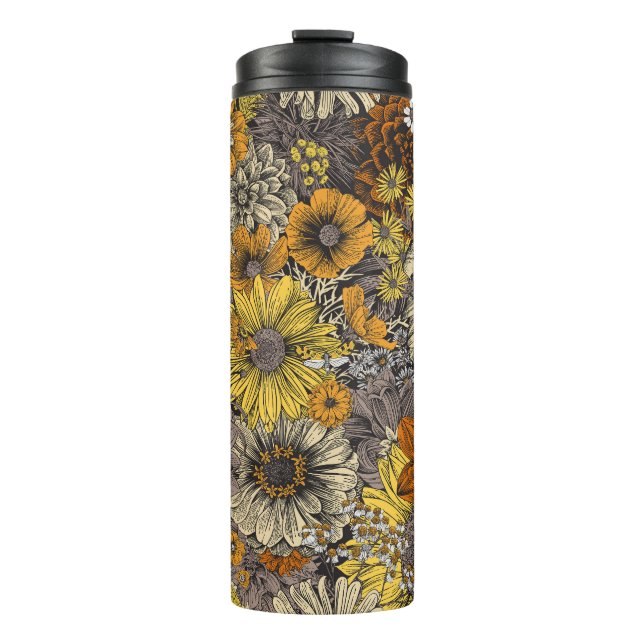 Garrafa Térmica Flora & Fauna do outono: 70 Retro (Frente)