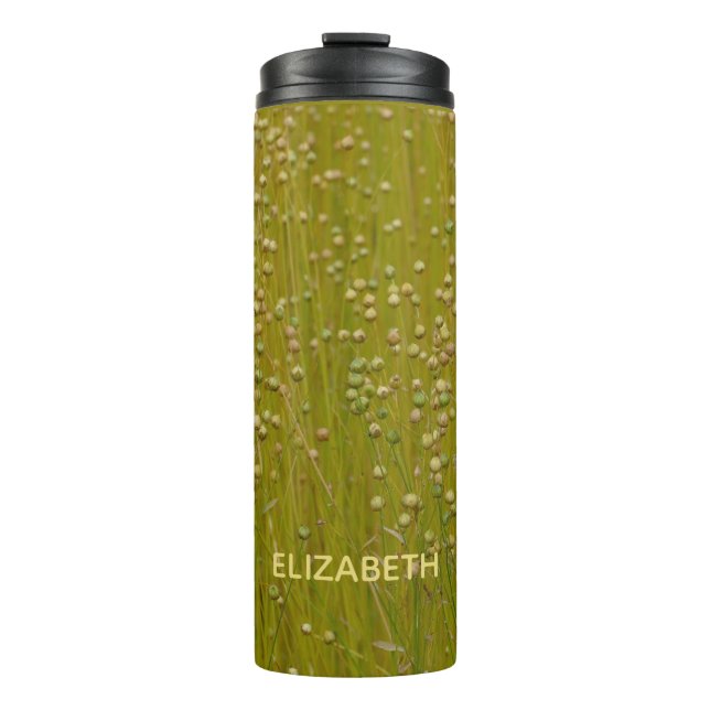 Garrafa Térmica Florais verdes multicoloridos personalizados (Frente)