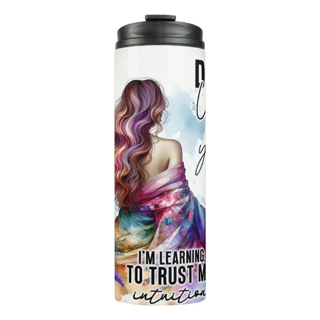 Garrafa Térmica Floral de Mulher Empoderada | Cotações Inspiracion (Frente)