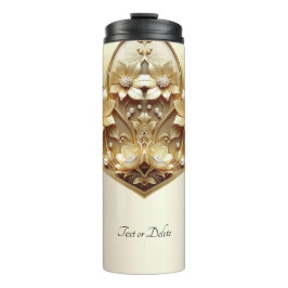 Garrafa Térmica Floral Dourado Ornate Moderno