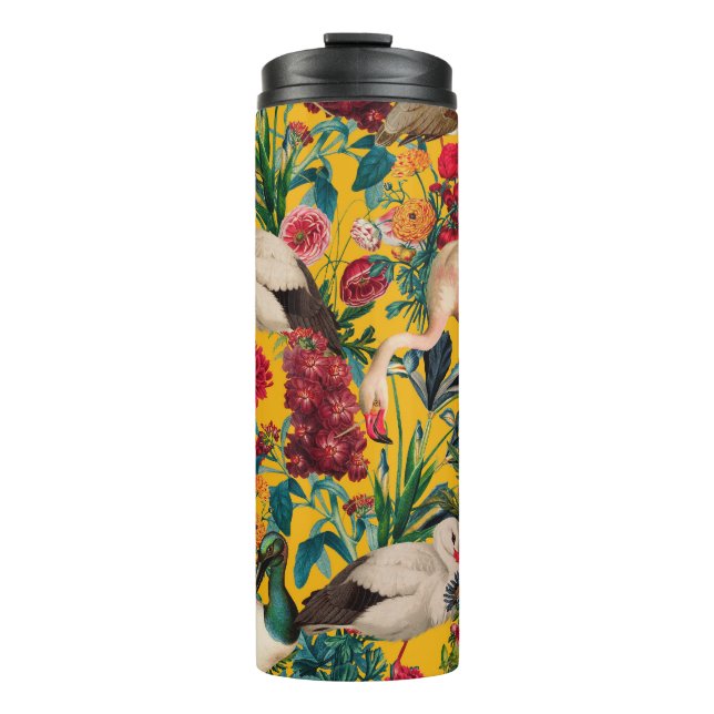 GARRAFA TÉRMICA  FLORAL E AVES XVIII (Frente)