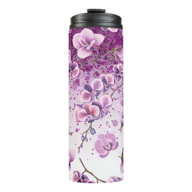 Garrafa Térmica *~* Floral Glitter Girly Confetti Thermal Tumbler (Frente)