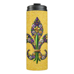 Garrafa Térmica Floral Mardi Gras fleur de lis