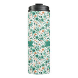 Garrafa Térmica Floral Personalizado Verde Primavera Vintage