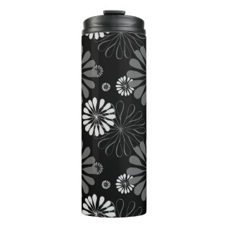 Garrafa Térmica Floral Retro Preto e Branco