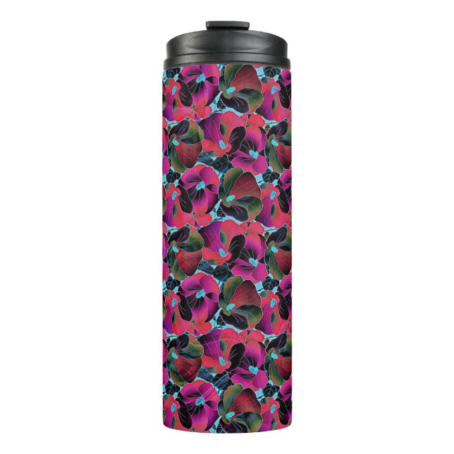 Garrafa Térmica Floral rosa brilhante (Frente)