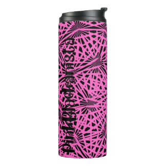 Garrafa Térmica floral rosa-preto rosa-pretoanista