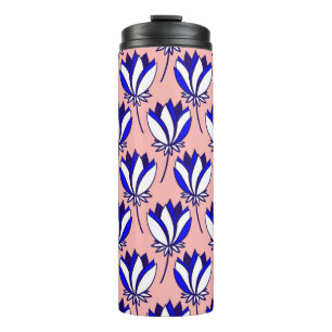 Garrafa Térmica Floral Simétrico: Padrão Colorido da Vintagem