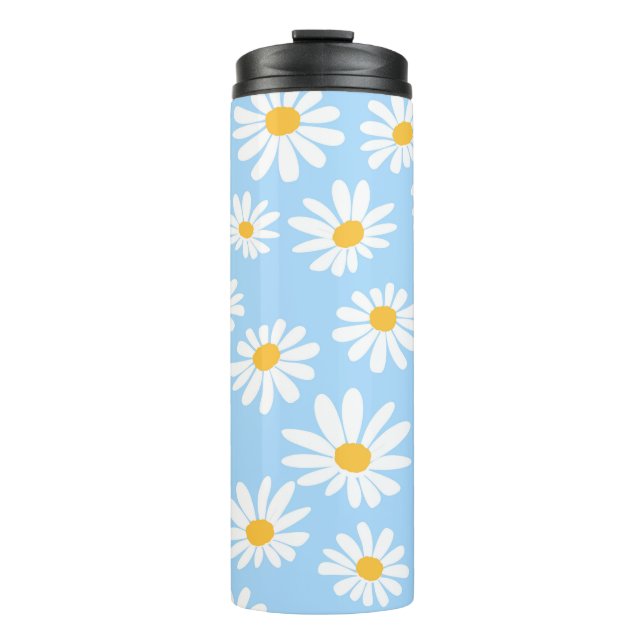 Garrafa Térmica Floral thermal mug, daisy flowers  (Frente)