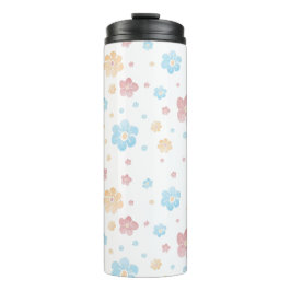 Garrafa Térmica Flores de Aquarela de Primavera Floral Elegante