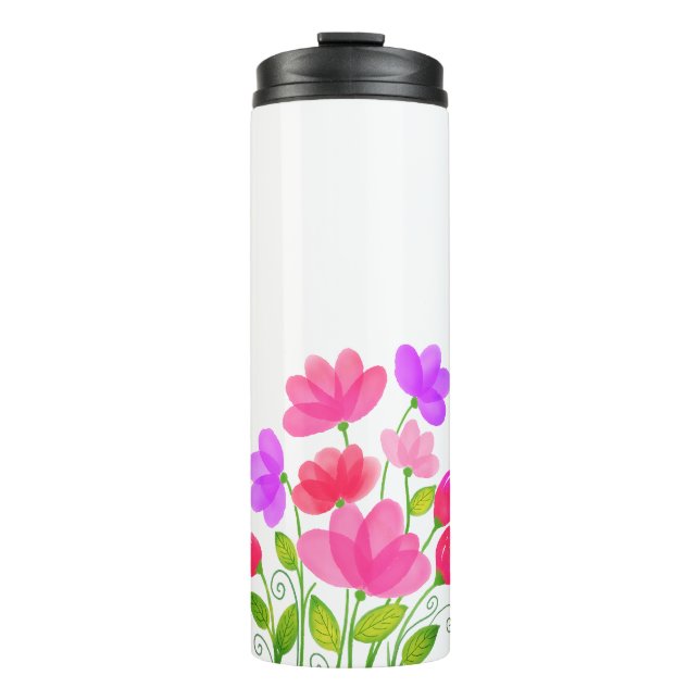 Garrafa Térmica Flores de Aquarela Design-42704 (Frente)