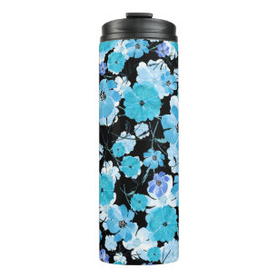 Garrafa Térmica Flores De Aquarela: Uma Tapeçaria Delicada