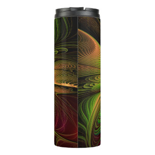 Garrafa Térmica Flores de fantasia fractal suaves e tenra
