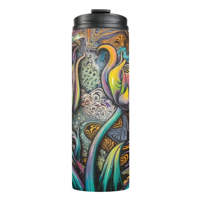 Garrafa Térmica Flores de Mandala (Frente)