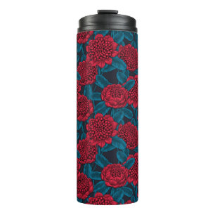 Garrafa Térmica Flores de waratah vermelhas