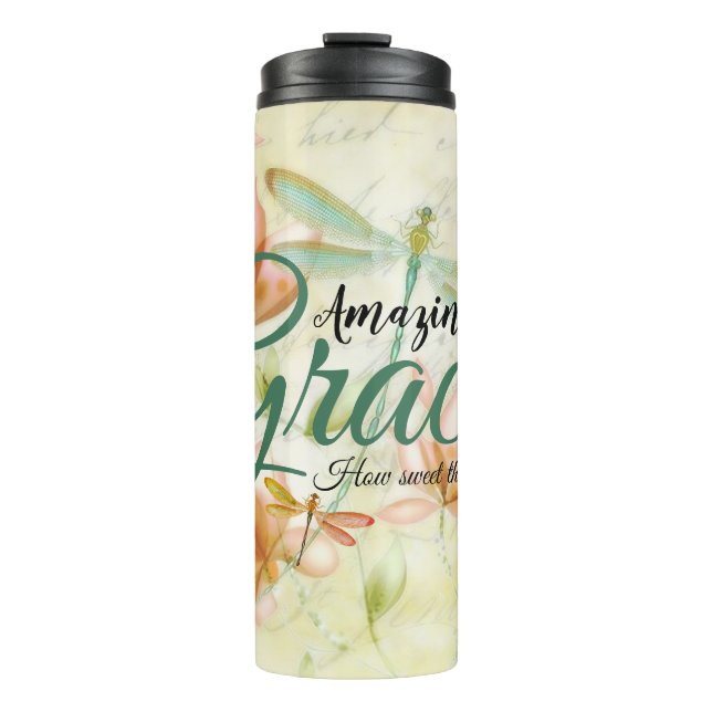 Garrafa Térmica Flores e libélula da Graça Incrível  (Frente)