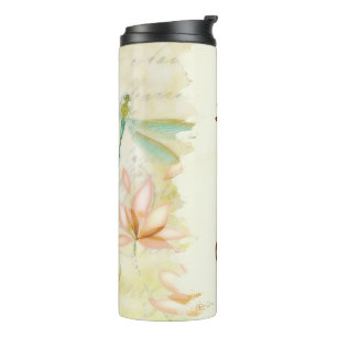 Garrafa Térmica Flores e libélula personalizadas