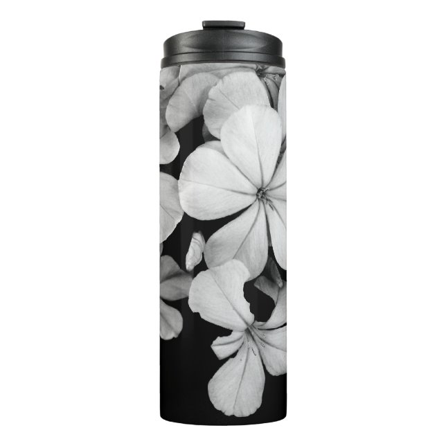 Garrafa Térmica flores elegantes P&B (Frente)