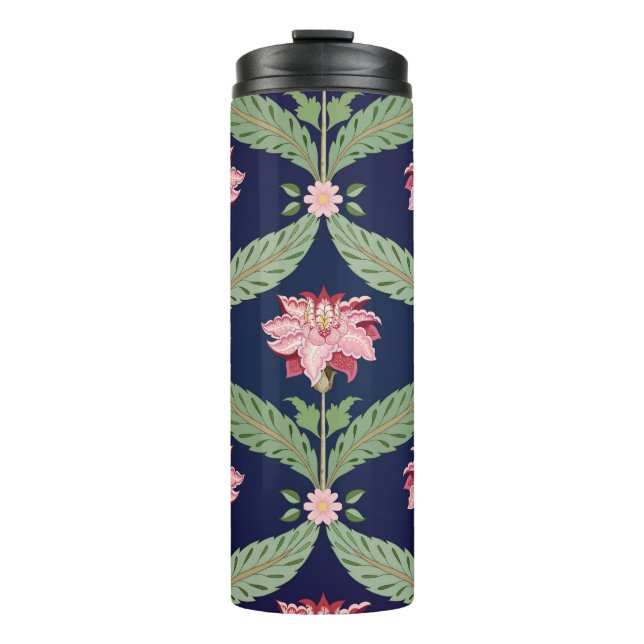 Garrafa Térmica Flores Fantásticas: Motifs Indianos Escuros (Frente)