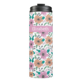 Garrafa Térmica Flores Grandes e Brilhantes Personalizadas