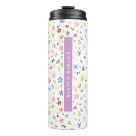 Garrafa Térmica Flores Modernas Flores Silvestres Elegantes Femini
