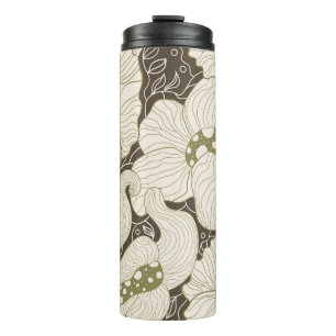 Garrafa Térmica Flores monocromáticas delimitam uma flor elegante