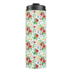 Garrafa Térmica Flores Rosa Pintadas À Mão Padrão Floral- 23498