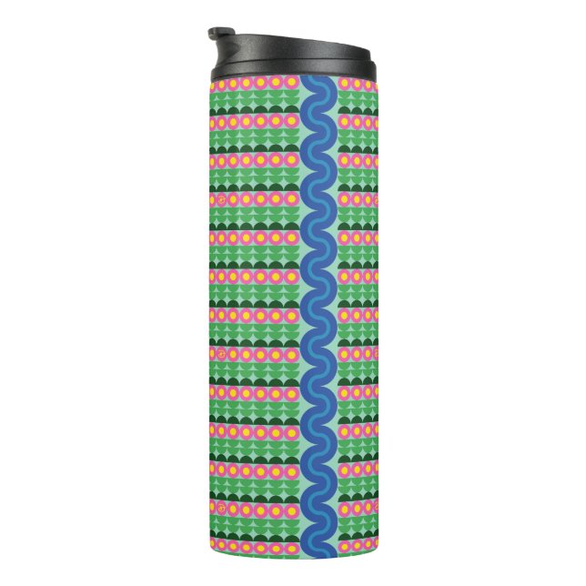 Garrafa Térmica Flores Rosa - Tumbler Térmico (Rotação à direita)