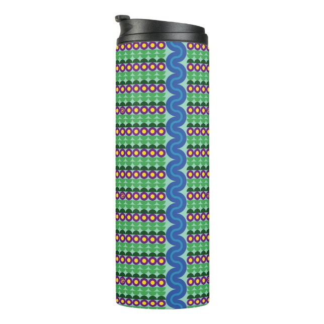 Garrafa Térmica Flores Roxas - Tumbler Térmico (Rotação à direita)