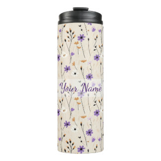 Garrafa Térmica Flores Silvestres Boho Floral Personalizado