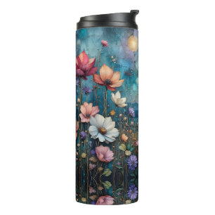Garrafa Térmica Flores Silvestres Coloridas na Margem da Água