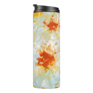 Garrafa Térmica Flores Térmicas Laranja Branco Cubist