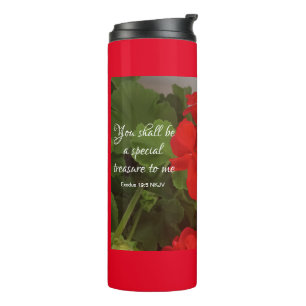 Garrafa Térmica Flores Vermelhas bonito - Bíblia do tesouro especi