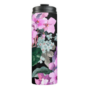 Garrafa Térmica Flores violetas e me esqueçam de não aquarela em b