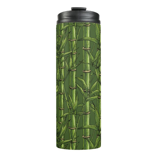 Garrafa Térmica Floresta de bambu em verde (Frente)