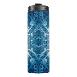 Garrafa Térmica Fluxo Cósmico Sagrado - Simetria de Prata Azul