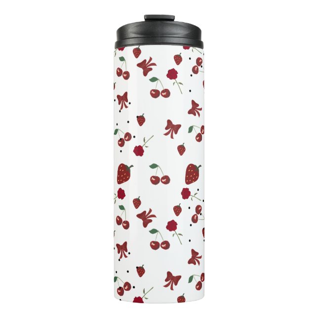 Garrafa Térmica fofo vermelho e branco (Frente)