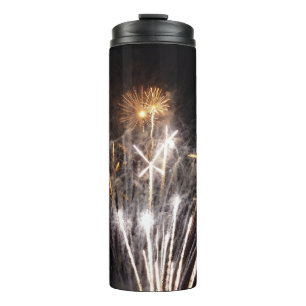 Garrafa Térmica Fogos de Artifício Brancos e Dourados II Celebraçã